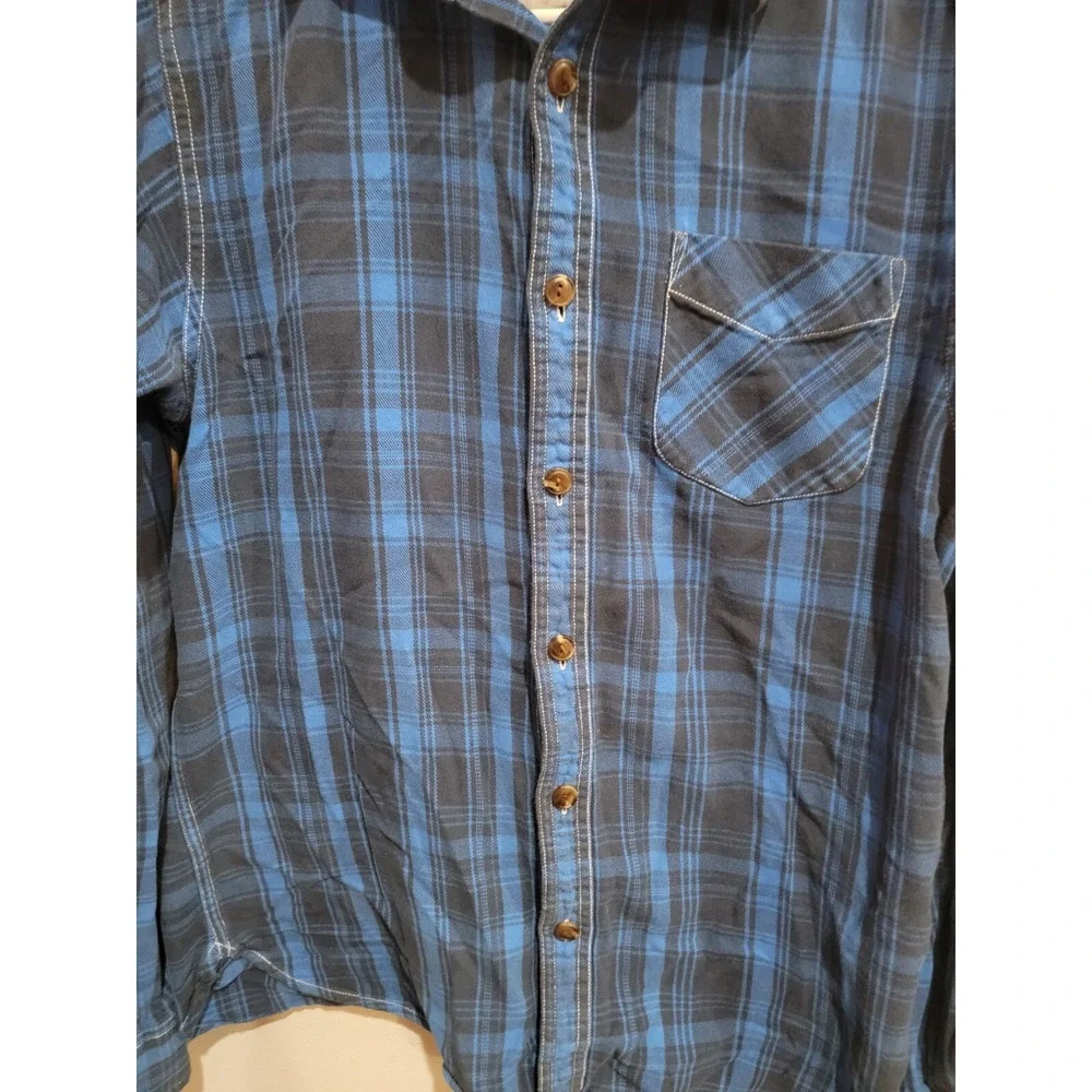 The North Face Shirt Mens S Blue Flannel Classic Long‎ Sleeve Casual Vintage